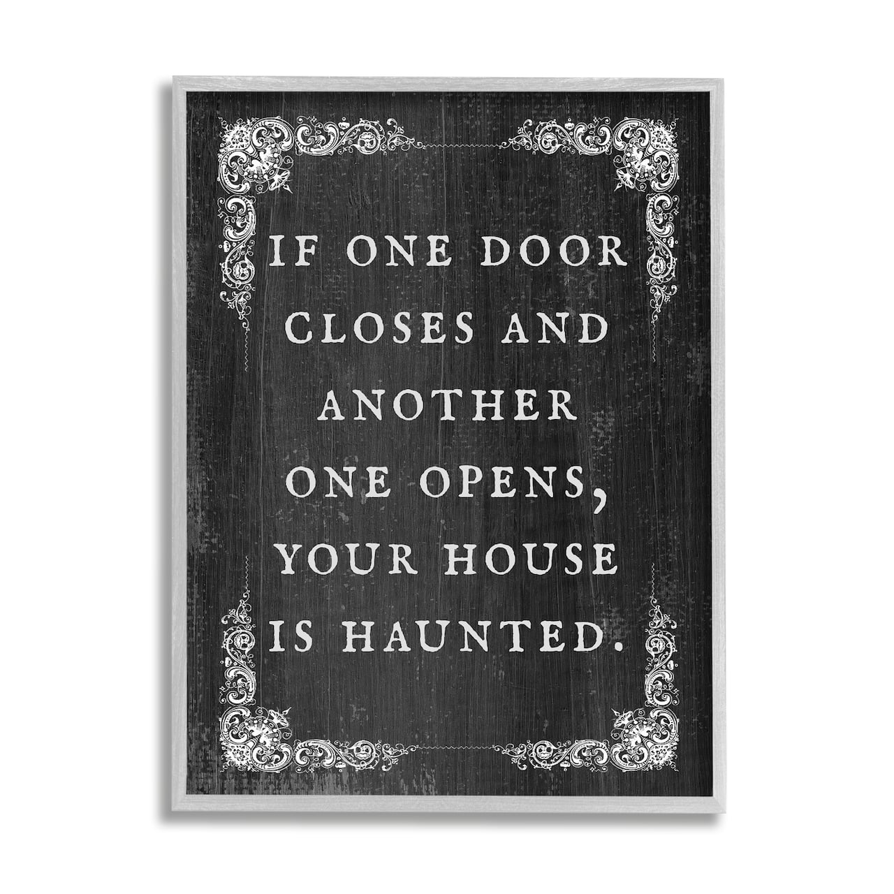 Stupell Industries Funny Haunted House Phrase Framed Giclee Art